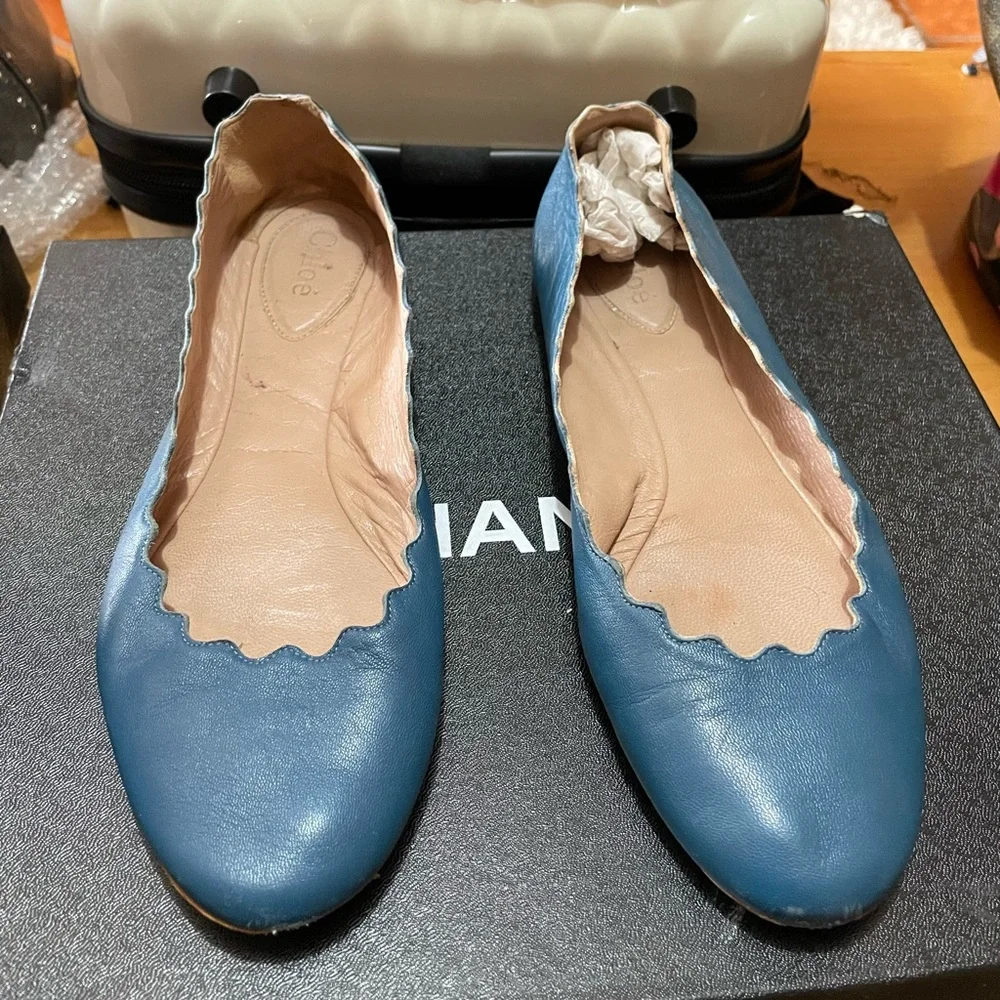 Chloe Scalloped Ballerinas. - Picture 1 of 7